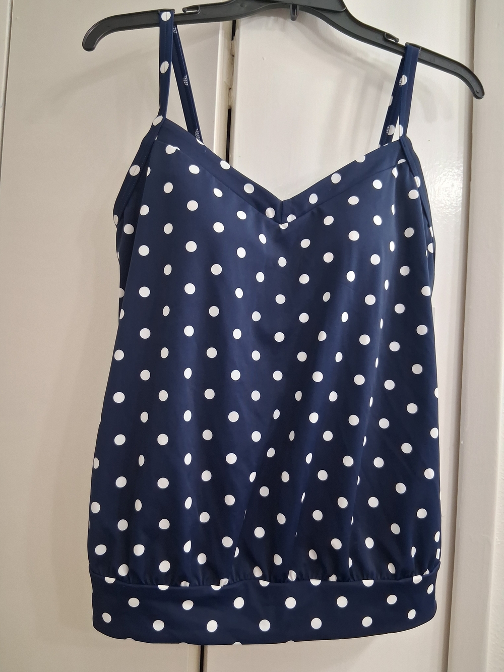 Lands' End Navy Blue Polka Dot Cami Tank